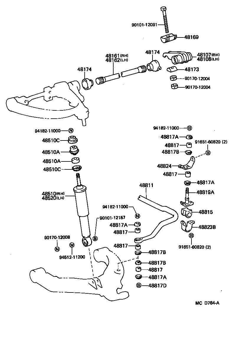 48108-26010 ARM SUB-ASSY, ANCHOR, LH product image