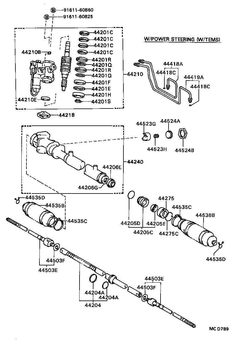 04445-16040 GASKET KIT, POWER STEERING GEAR(FOR RACK & PINION) product image