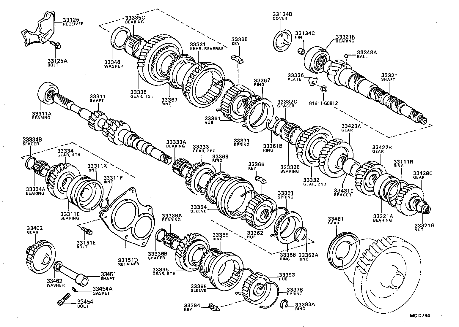 33036-16010 GEAR, 5TH product image