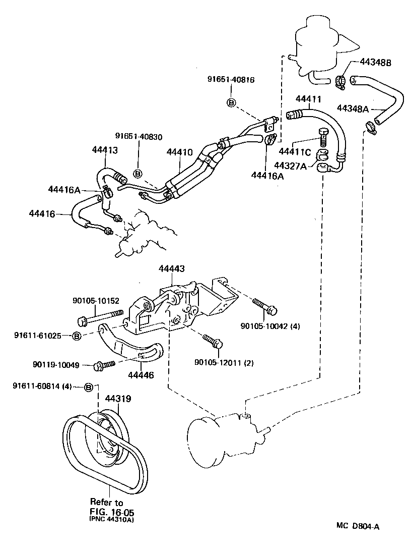 44348-26010 HOSE, OIL RESERVOIR TO PUMP, NO.1 product image