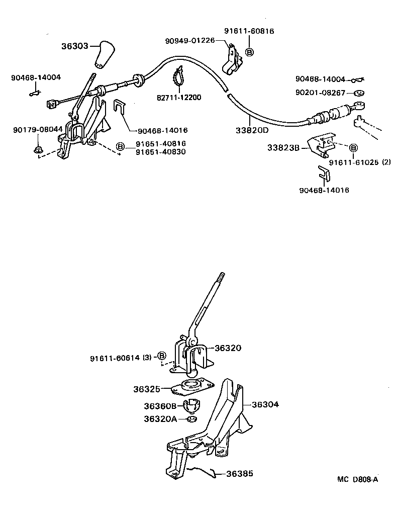 Toyota 36303-28010-06 KNOB SUB-ASSY, SHIFT LEVER