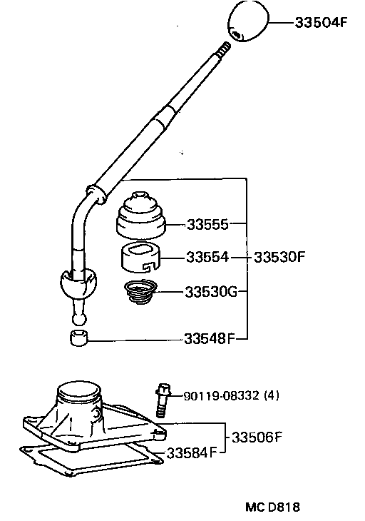 33554-35010 CAP, SHIFT LEVER product image