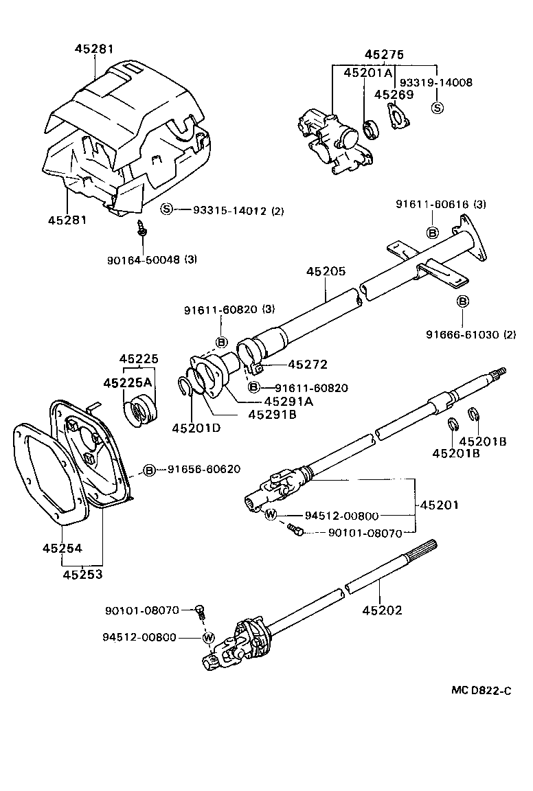 45210-35120 SHAFT SUB-ASSY, STEERING MAIN product image