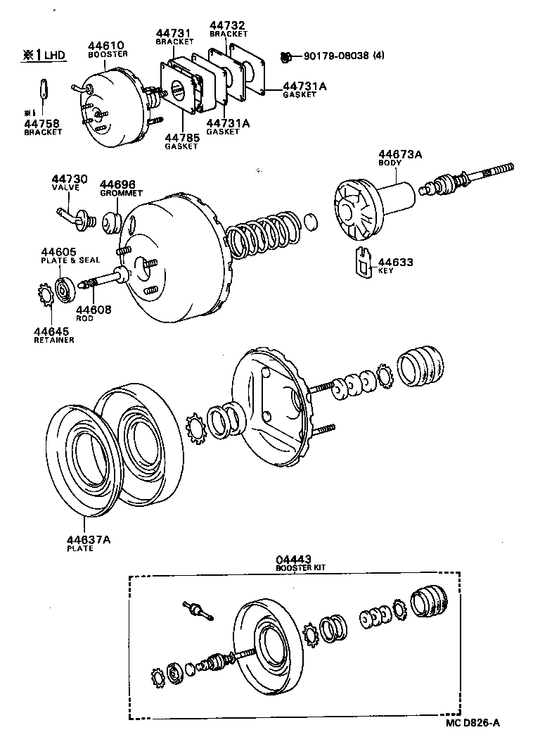 04443-35170 BOOSTER KIT, BRAKE product image
