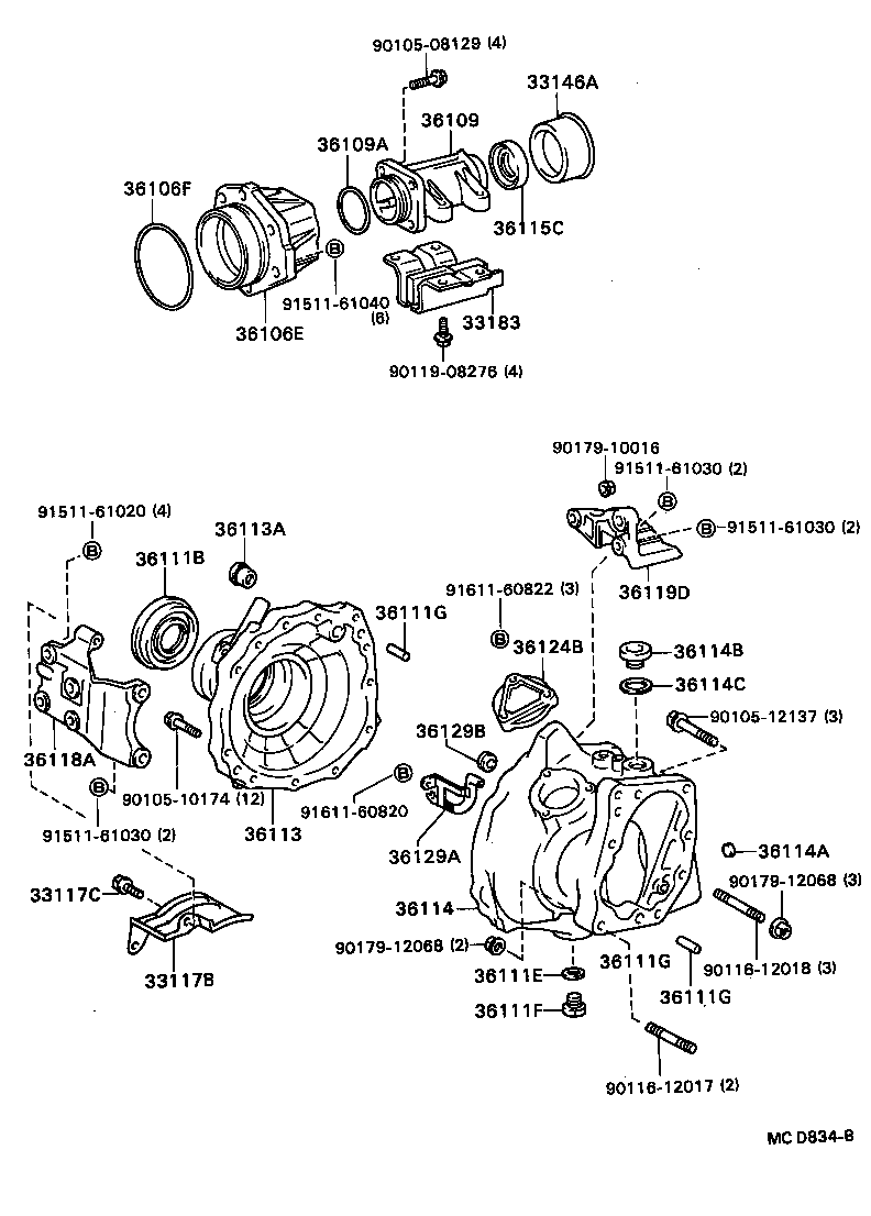 36109-20010 HOUSING SUB-ASSY, TRANSFER EXTENSION product image