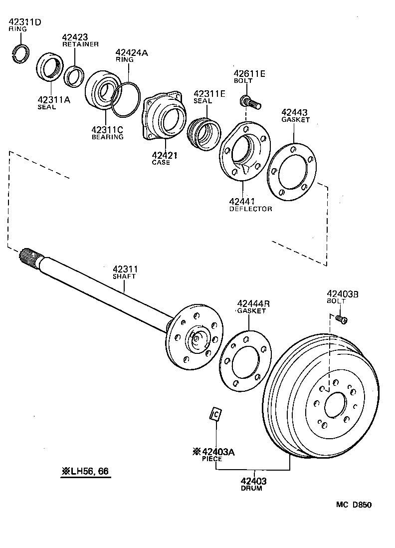 42431-26031 DRUM SUB-ASSY, REAR BRAKE product image
