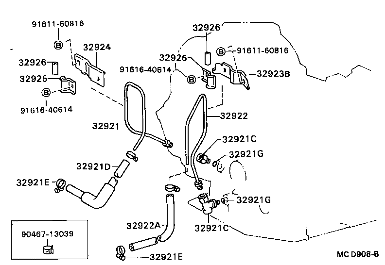 Toyota 90445-17105 HOSE(FOR OIL COOLER OUTLET)