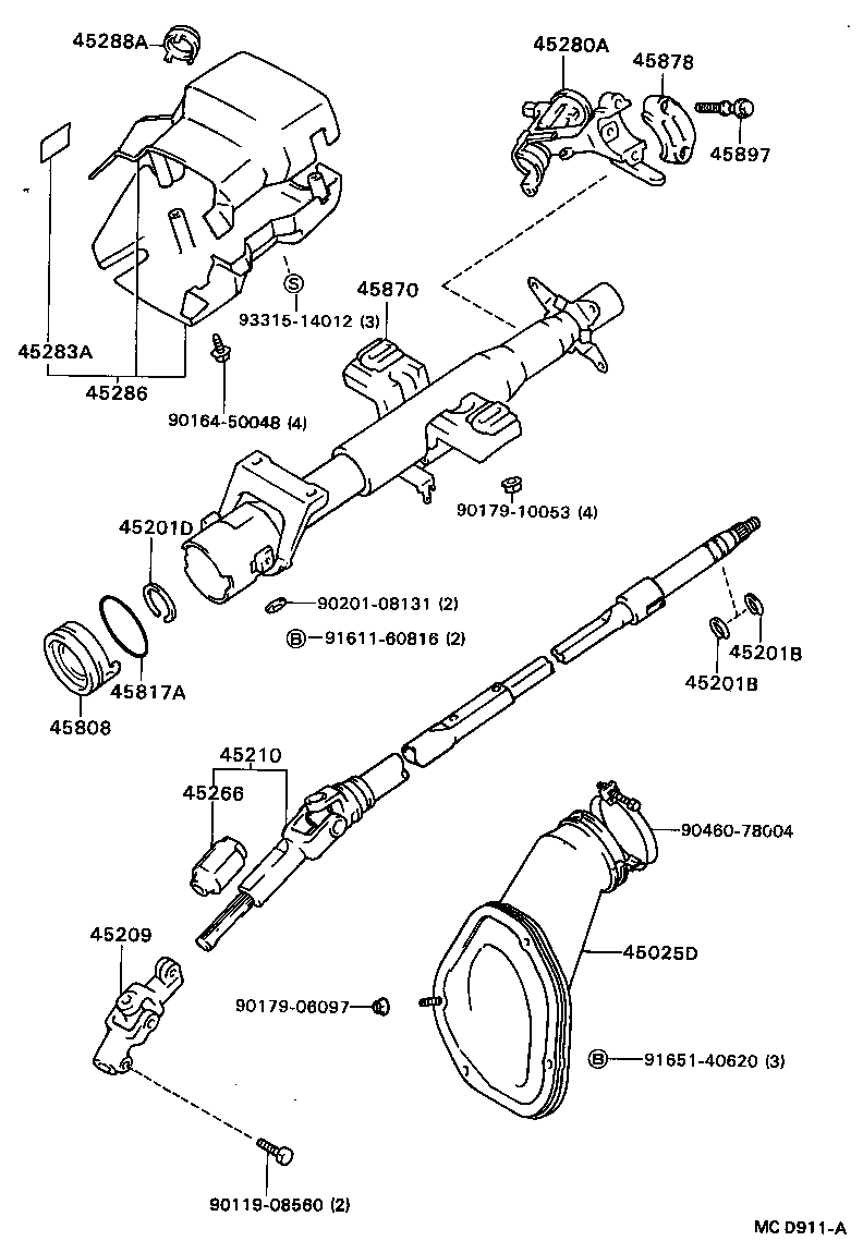 45025-32110 COVER SUB-ASSY, STEERING COLUMN HOLE, NO.1 product image