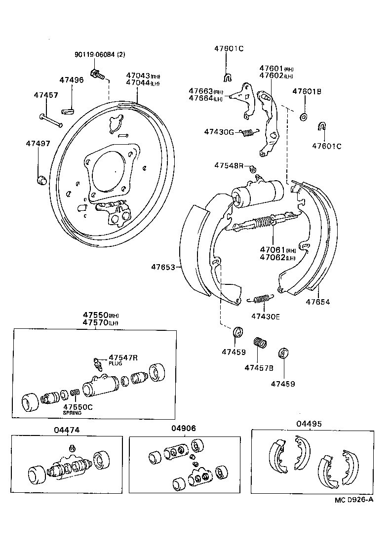 47550-32030 CYLINDER ASSY, REAR WHEEL BRAKE(FOR RH, FRONT OR UPPER) product image
