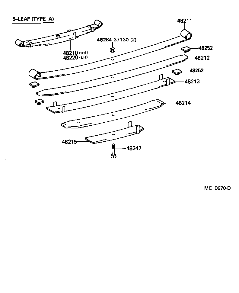 48147-36020 BOLT, REAR SPRING, CENTER product image
