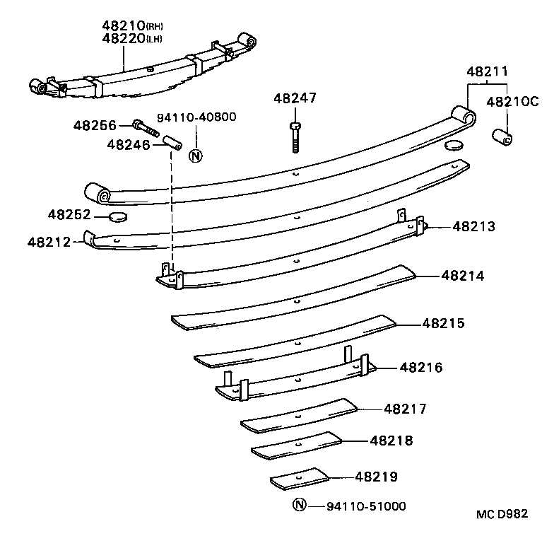 48405-36010 BRACKET SUB-ASSY, REAR SPRING, REAR RH product image