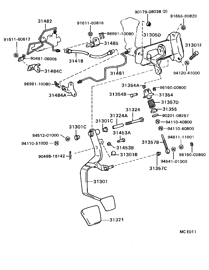 31301-32060 PEDAL SUB-ASSY, CLUTCH product image