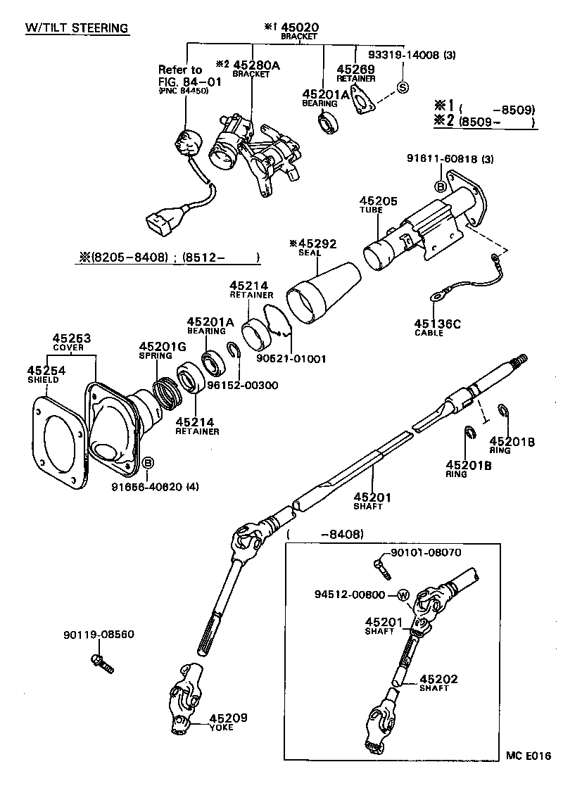45020-16020 BRACKET ASSY, STEERING COLUMN UPPER W/SWITCH product image