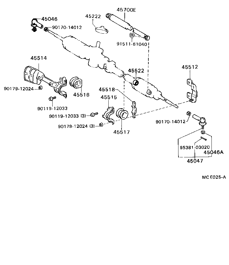 45505-32050 BRACKET, STEERING RACK HOUSING, NO.1 product image