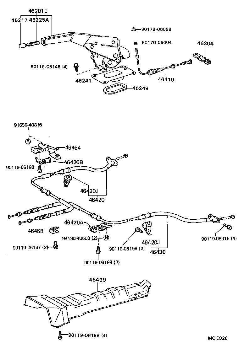 46464-32010 PLATE, CABLE CLAMP SUPPORT product image