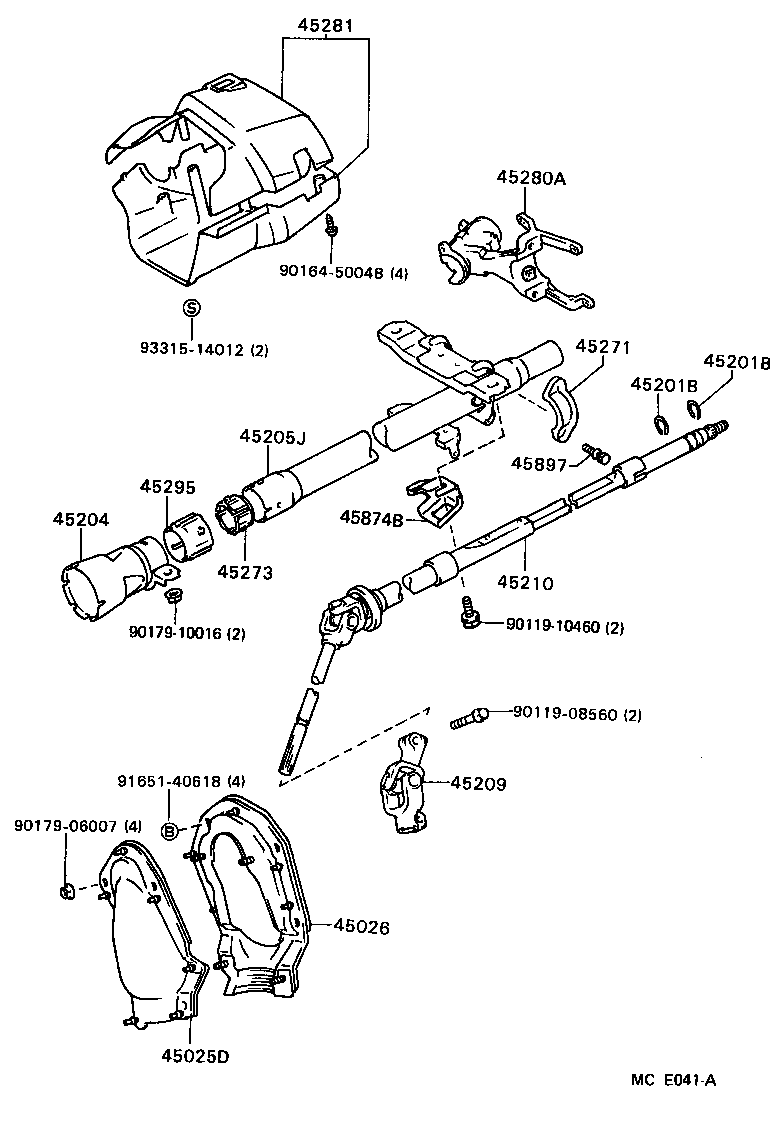 Toyota 45209-16020 YOKE SUB-ASSY, STEERING SLIDING