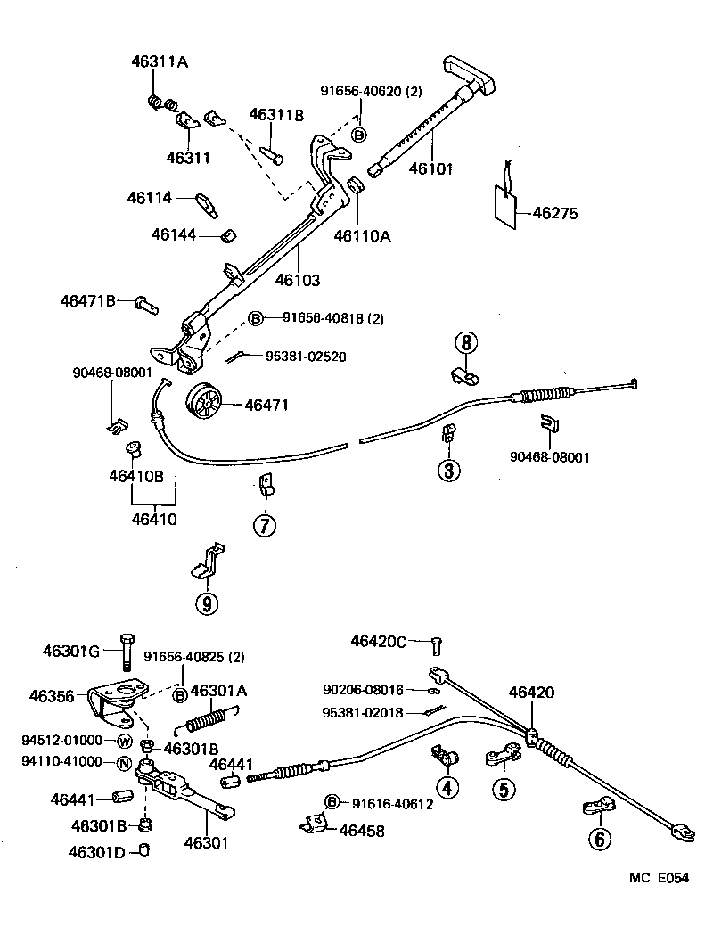 46321-26050 LEVER, PARKING BRAKE INTERMEDIATE product image