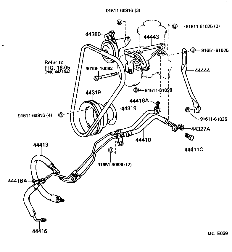 44348-26010 HOSE, OIL RESERVOIR TO PUMP, NO.1 product image