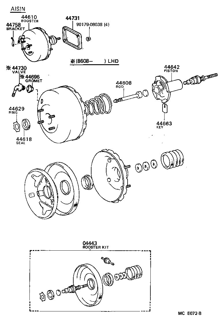 44610-17010 BOOSTER ASSY, BRAKE product image
