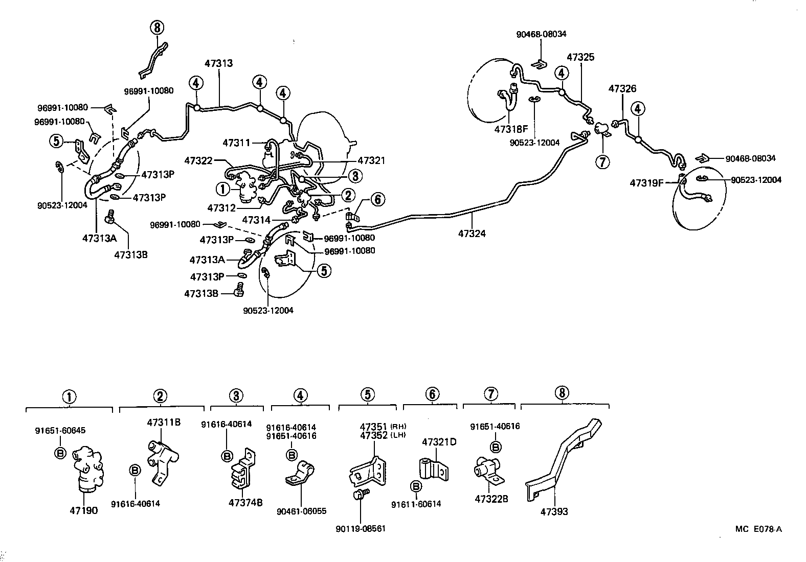 Toyota 47314-14200 TUBE, FRONT BRAKE, NO.4