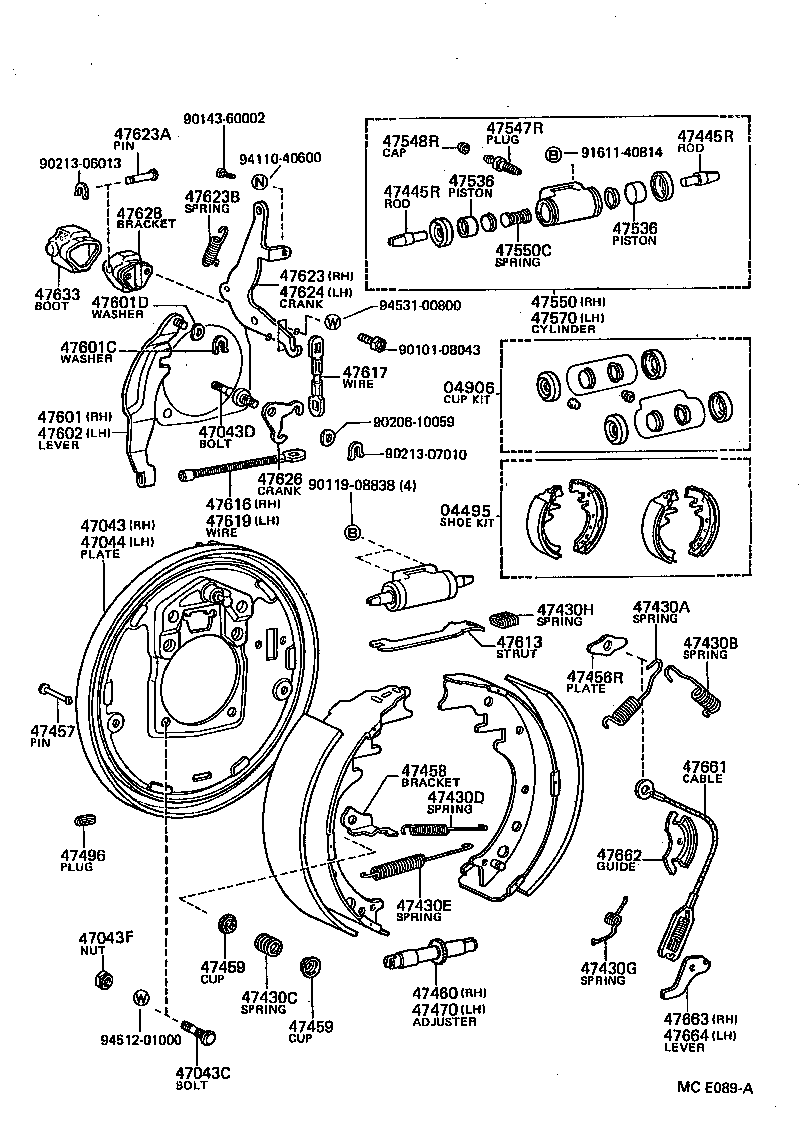 04497-35050 SHOE KIT, REAR BRAKE product image