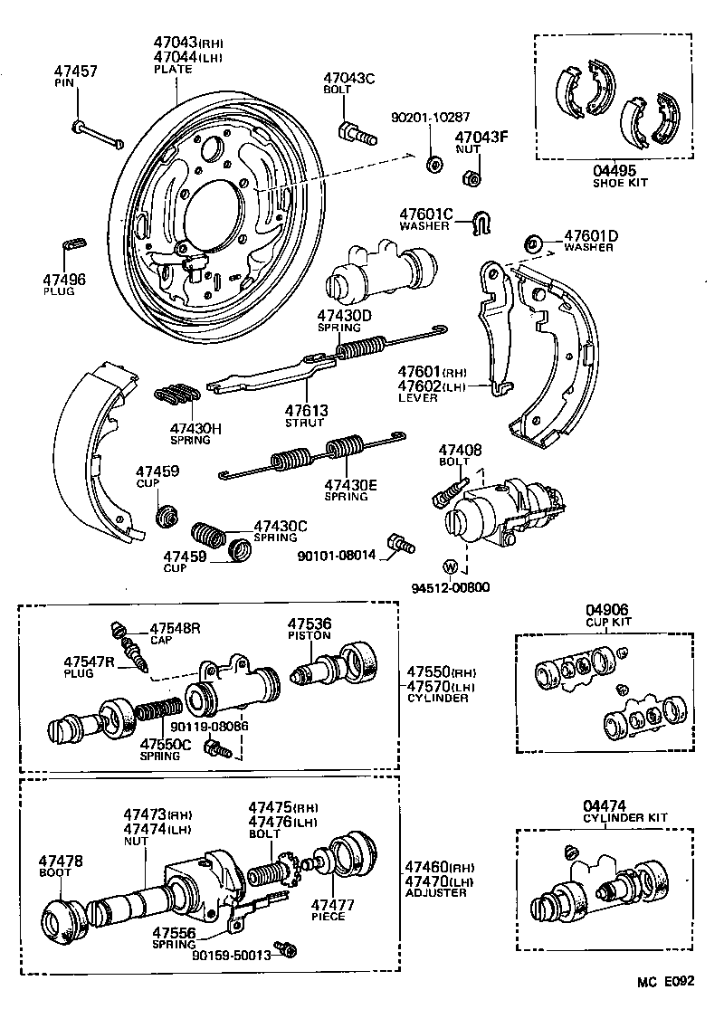 47550-29295 CYLINDER ASSY, REAR WHEEL BRAKE(FOR RH, FRONT OR UPPER) product image