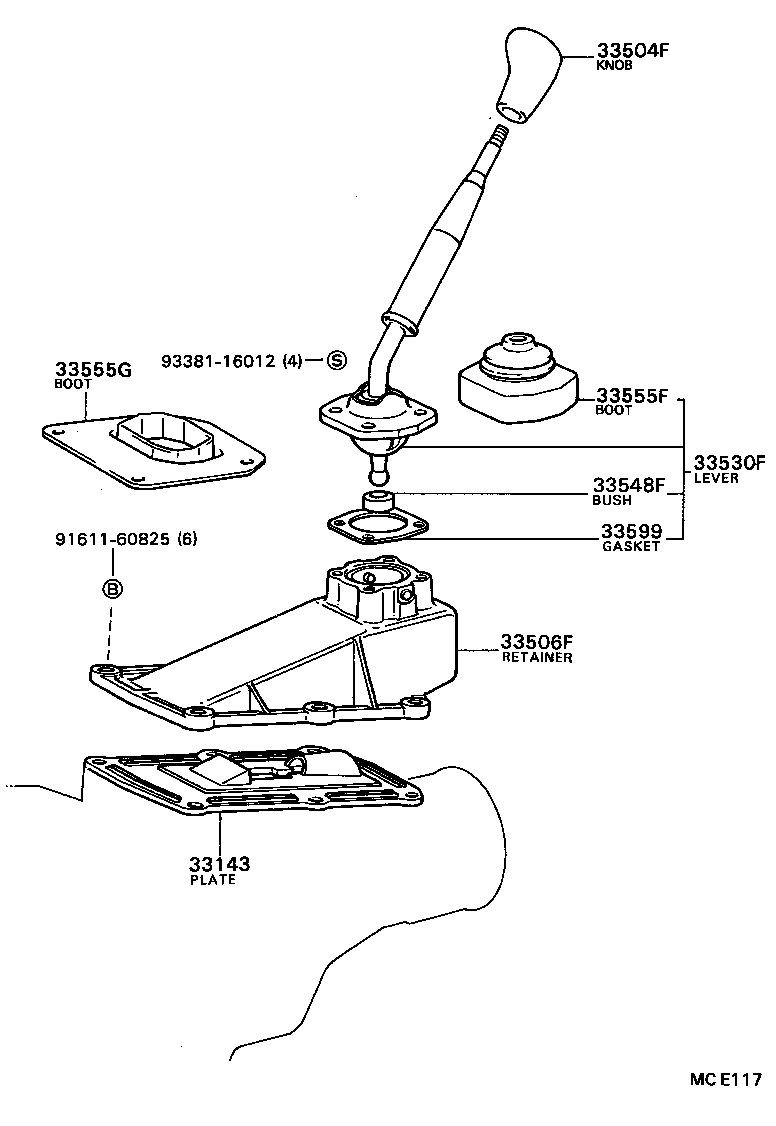 33530-24020 LEVER ASSY, SHIFT (FOR FLOOR SHIFT) product image