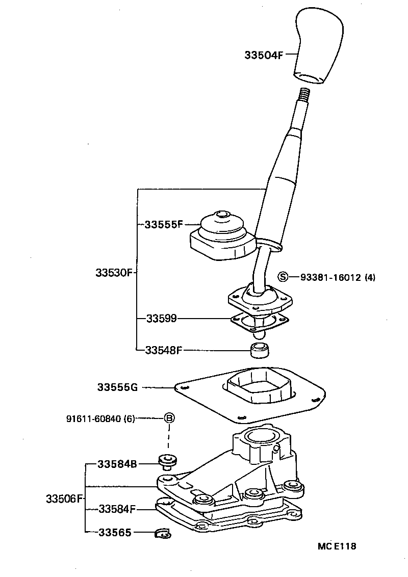 33530-24020 LEVER ASSY, SHIFT (FOR FLOOR SHIFT) product image