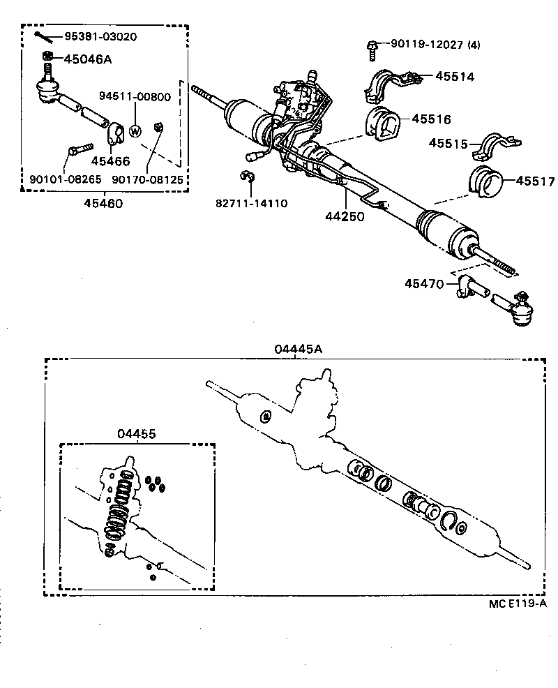 04445-24030 GASKET KIT, POWER STEERING GEAR(FOR RACK & PINION) product image