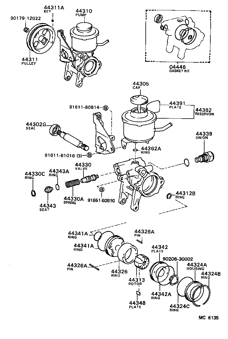 04446-01010 GASKET KIT, POWER STEERING PUMP product image