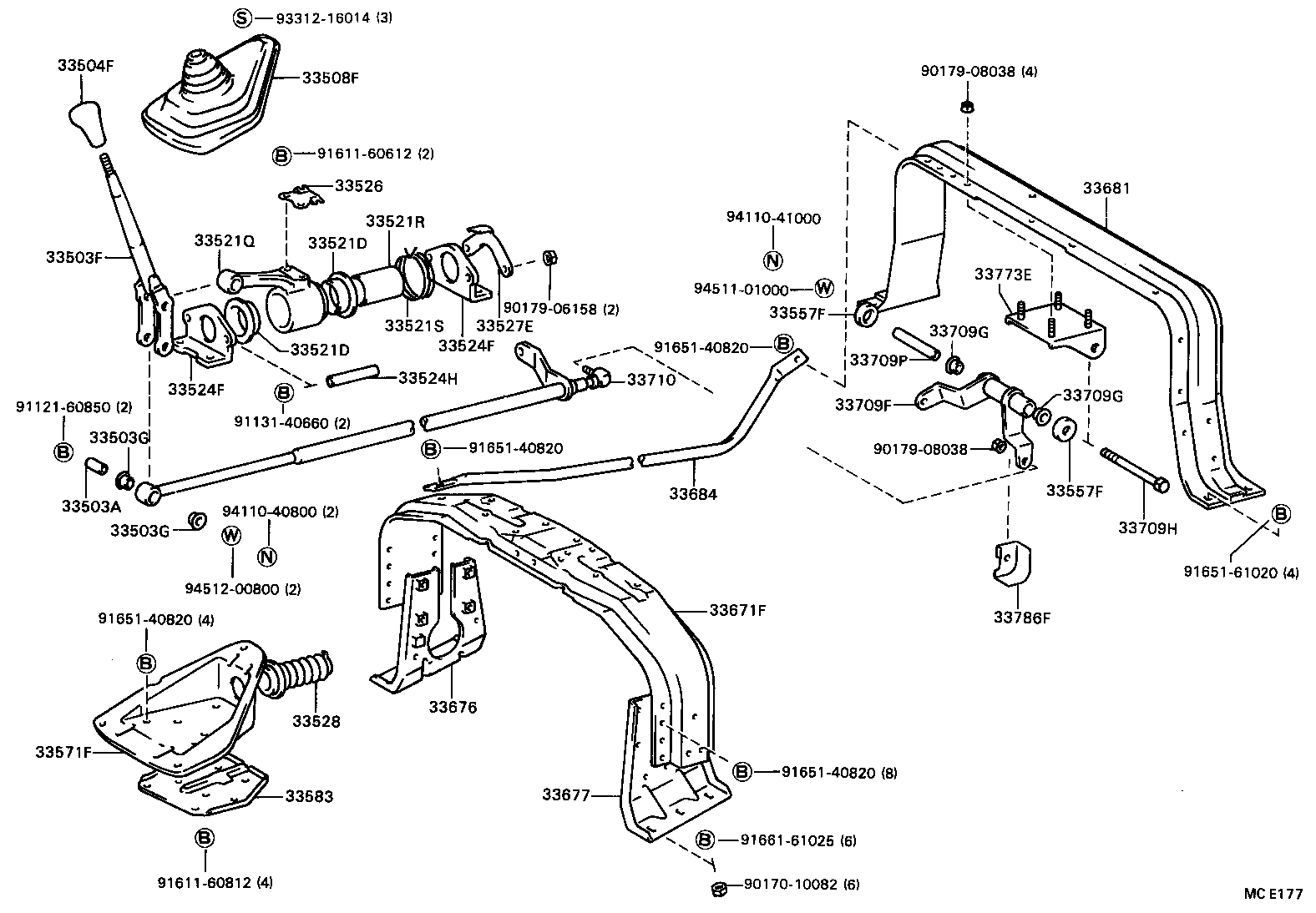 33501-36190 LEVER ASSY, SHIFT (FOR FLOOR SHIFT) product image