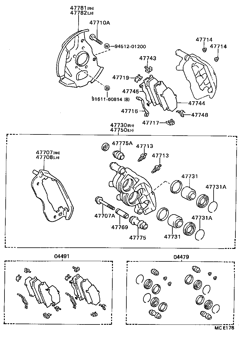 04479-28031 CYLINDER KIT, DISC BRAKE, FRONT product image
