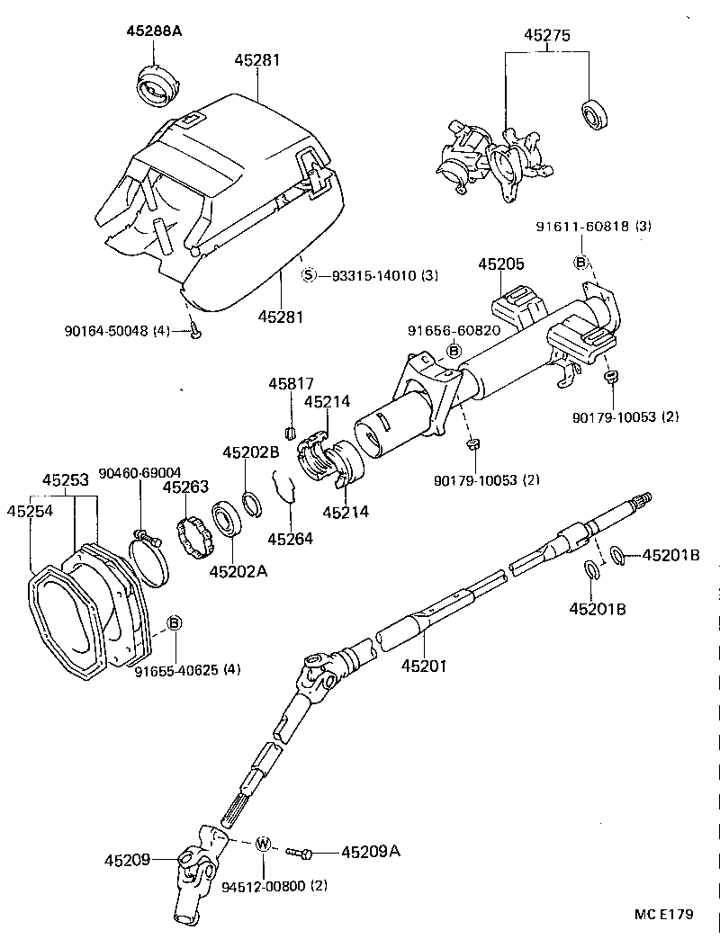 45280-22341 BRACKET, STEERING COLUMN, UPPER product image