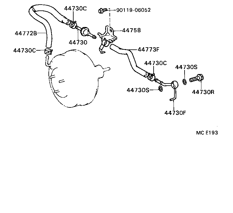 44773-32080 HOSE, UNION TO CHECK VALVE product image