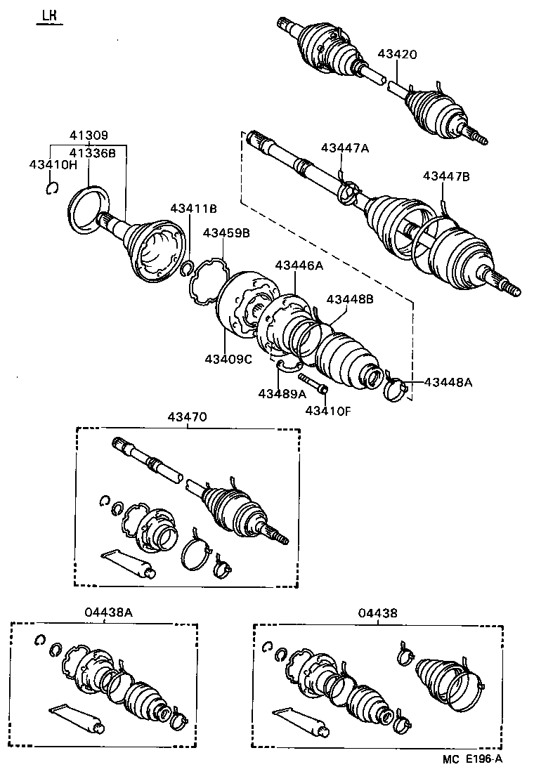 41304-22040 SHAFT SUB-ASSY, DIFFERENTIAL SIDE GEAR, RH product image