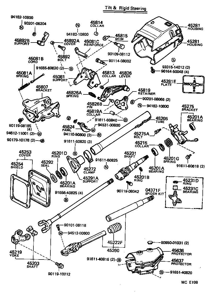 45807-60030 BRACKET SUB-ASSY, STEERING COLUMN UPPER SUPPORT product image
