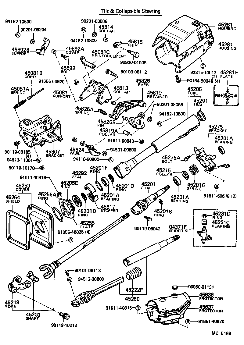 45280-60250 BRACKET, STEERING COLUMN, UPPER product image