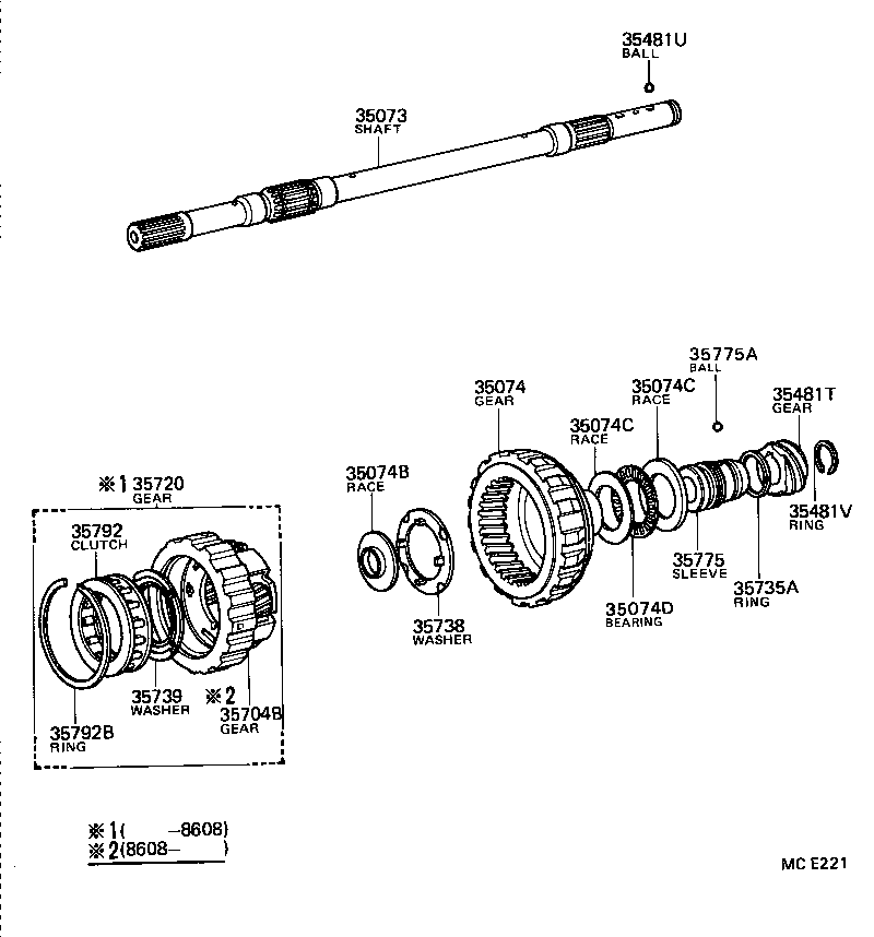 35708-16010 SHAFT SUB-ASSY, INTERMEDIATE product image