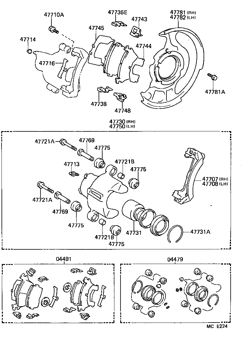 04491-10050 PAD KIT, DISC BRAKE, FRONT product image