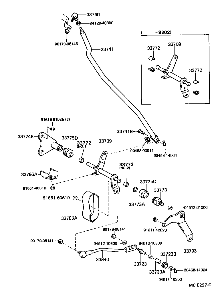 33501-26240 SHAFT SUB-ASSY, CONTROL (FOR COLUMN SHIFT) product image