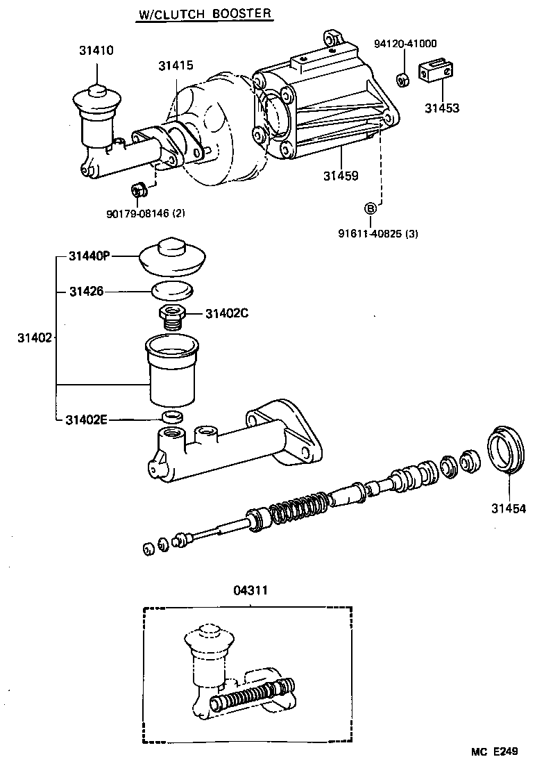 31410-60282 CYLINDER ASSY, CLUTCH MASTER product image