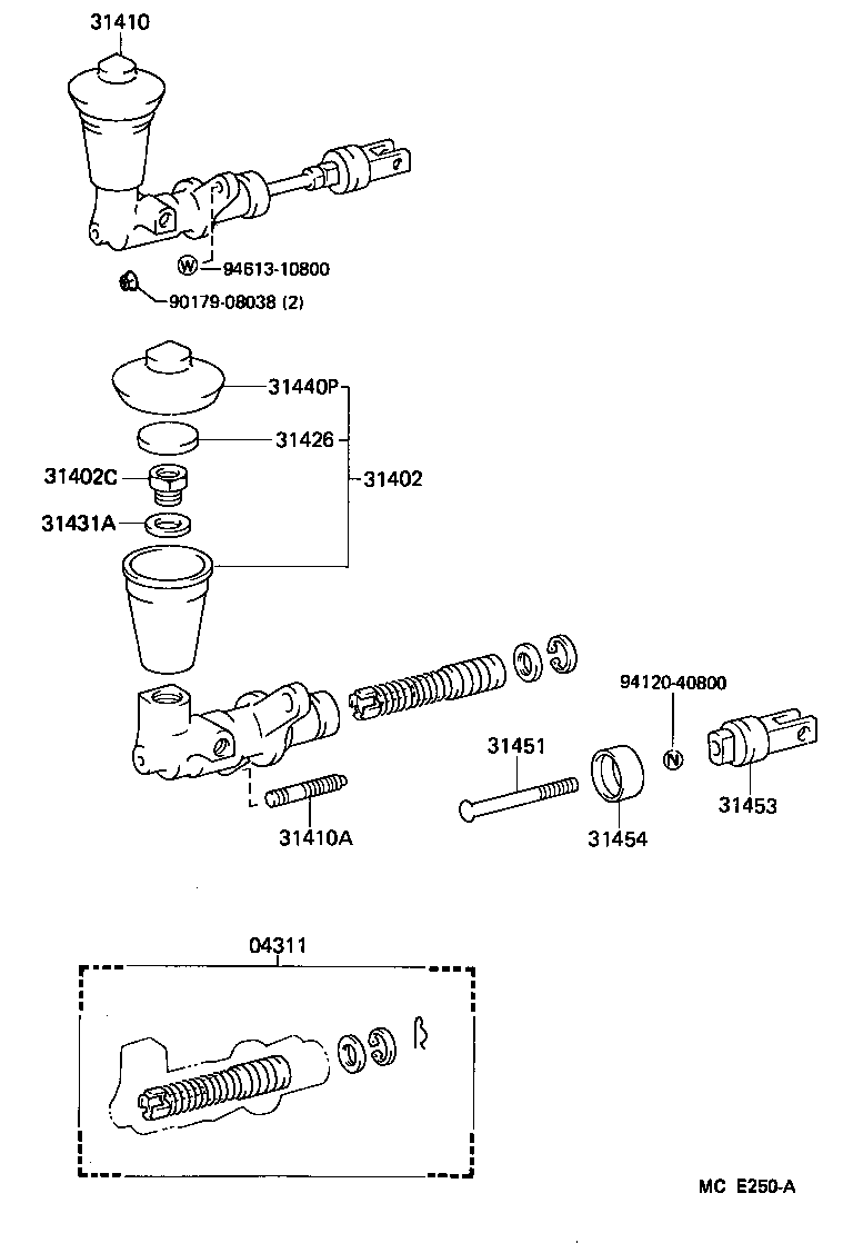 31410-60282 CYLINDER ASSY, CLUTCH MASTER product image