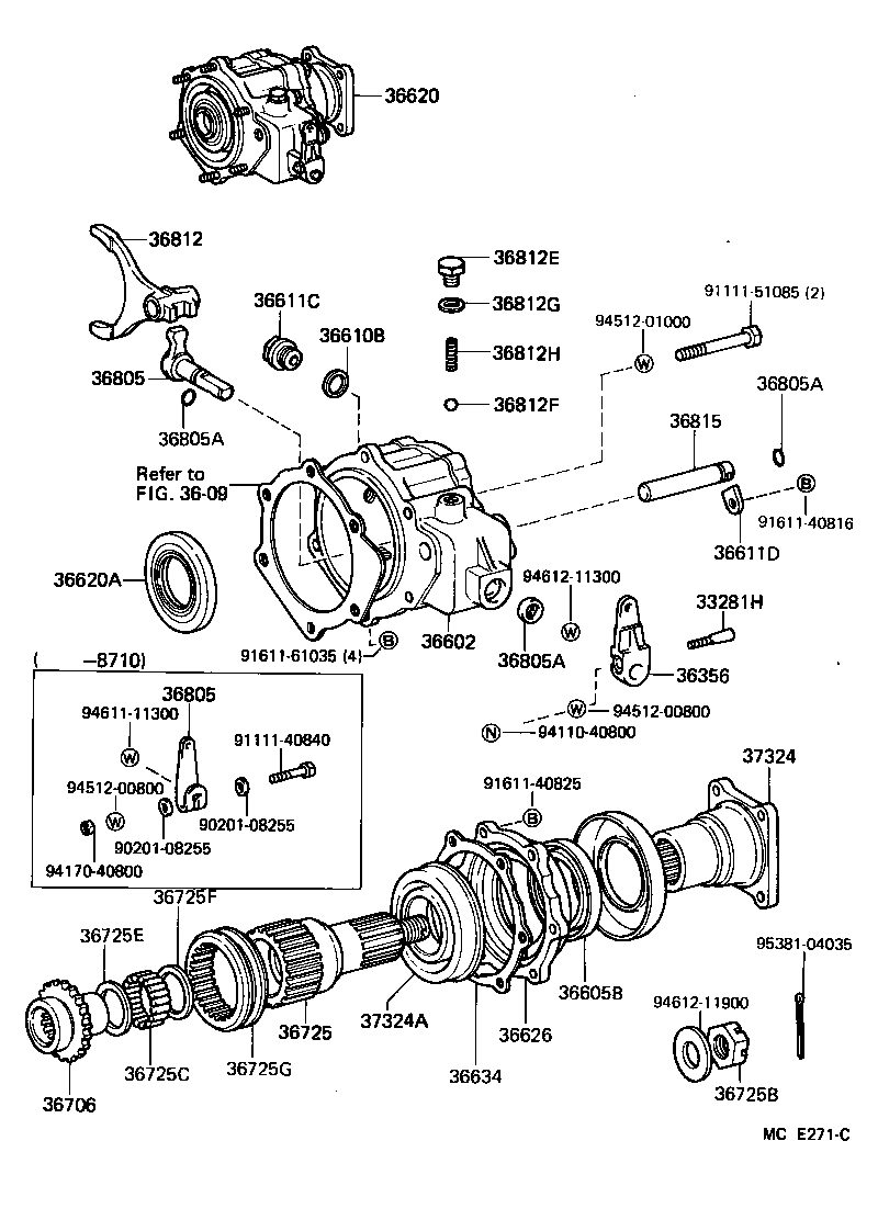 36620-60031 POWER TAKE-OFF ASSY, CENTER product image