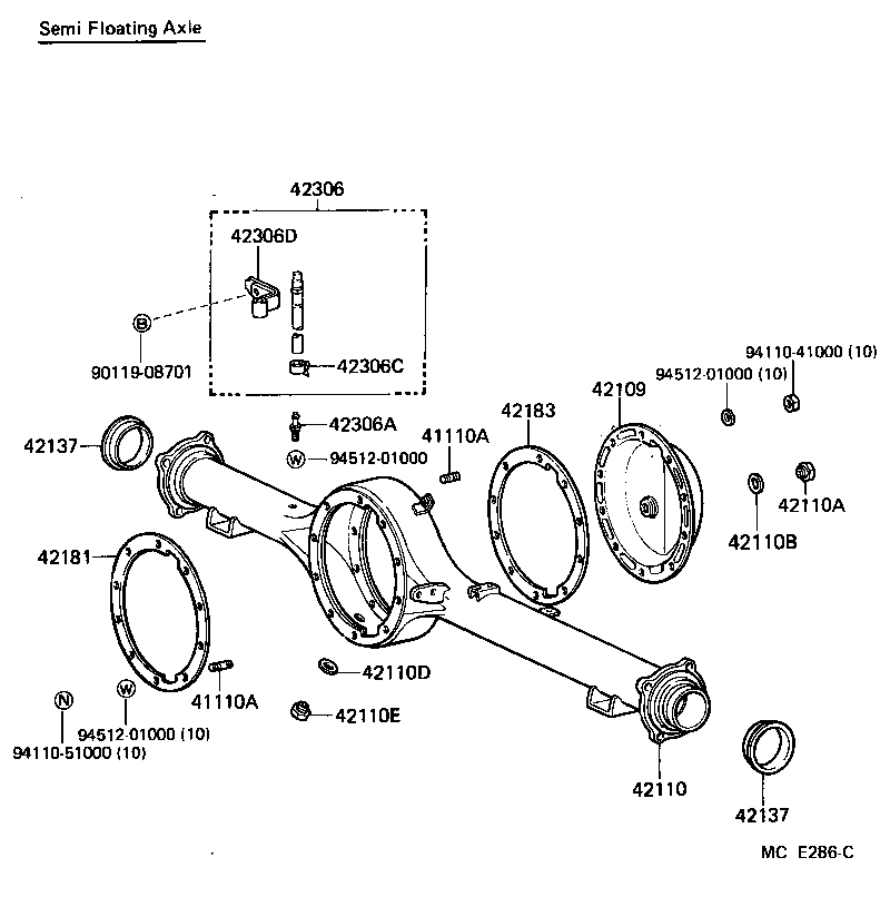 41101-60051 CARRIER SUB-ASSY, DIFFERENTIAL, REAR product image