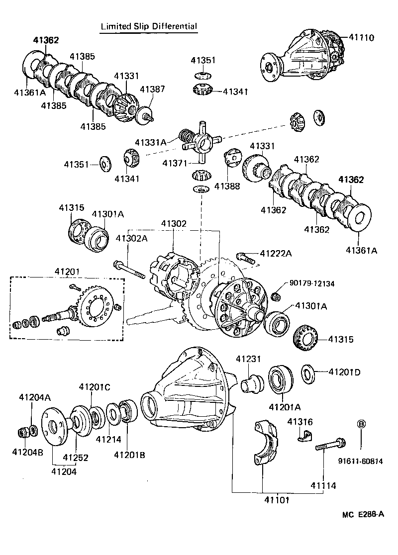 41101-60051 CARRIER SUB-ASSY, DIFFERENTIAL, REAR product image