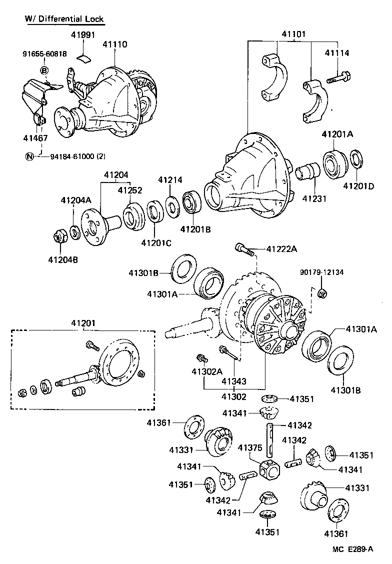41101-60051 CARRIER SUB-ASSY, DIFFERENTIAL, REAR product image
