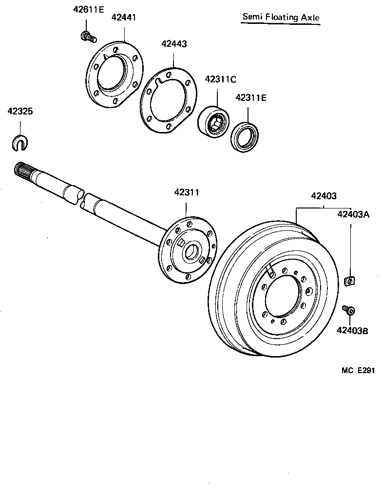 42312-60051 SHAFT, REAR AXLE product image