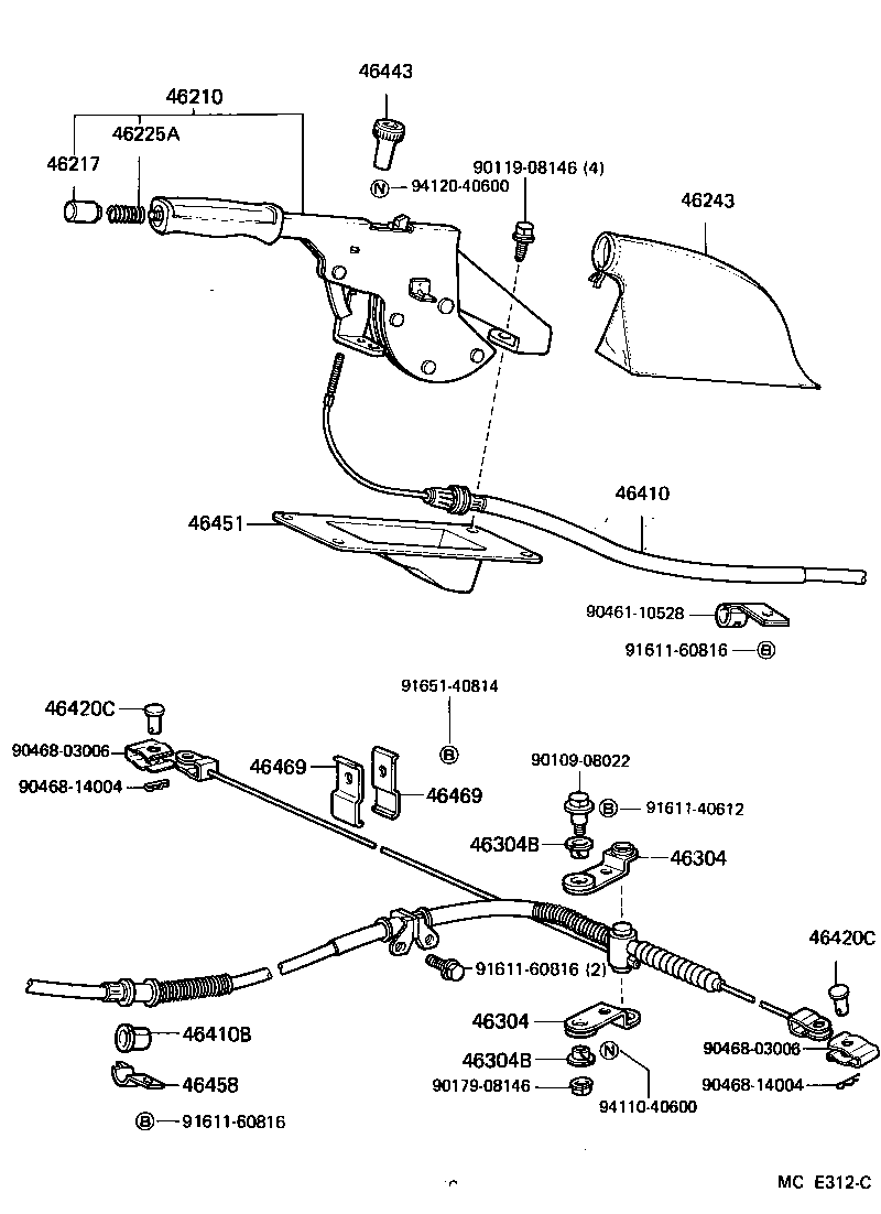 Toyota 46210-60041-06 LEVER ASSY, PARKING BRAKE