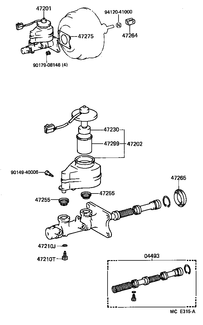 04493-60180 CYLINDER KIT, BRAKE MASTER product image