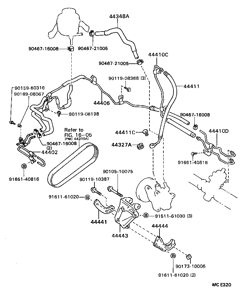 44348-20260 HOSE, OIL RESERVOIR TO PUMP, NO.1 product image